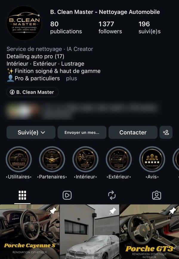 Le profil Instagram de B Clean Master