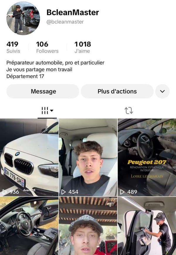 Le profil TikTok de B Clean Master